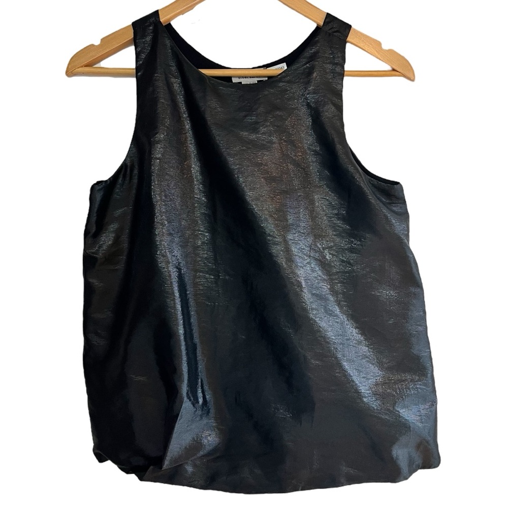 Sibel Saral metallic bubble hem sleeveless blouse size M excellent condition